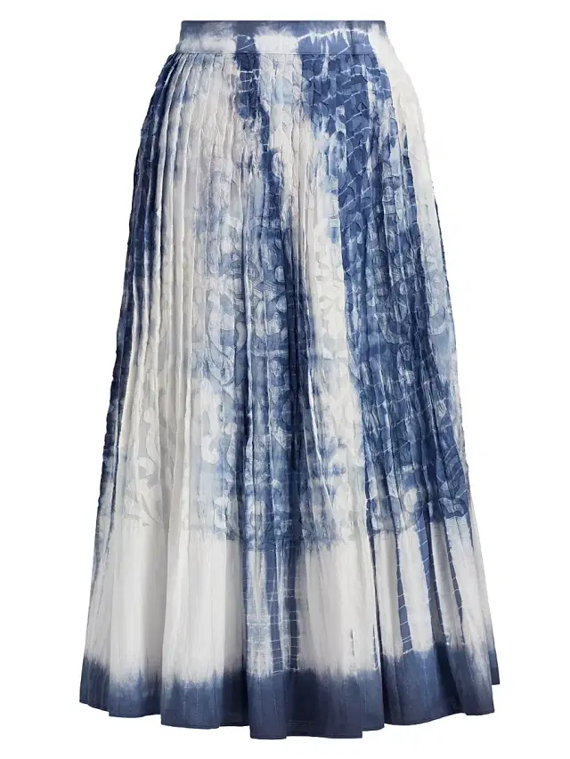 Women's Andie Tie-Dye Silk Midi-Skirt - Tide