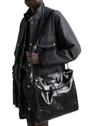 Prada Men's Bonnie Leather Shoulder Bag | Thumbnail 3