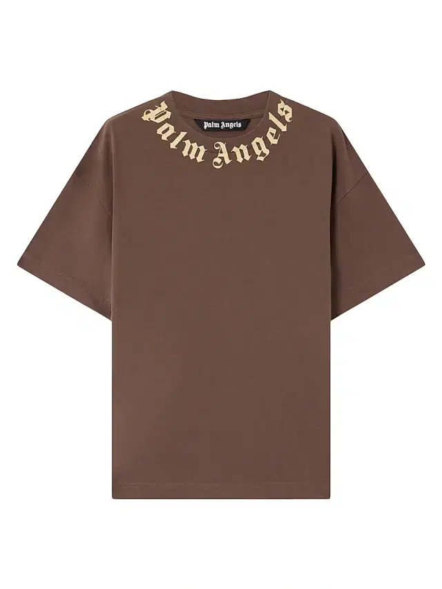 Men's Logo Crewneck Cotton T-Shirt - Brown Beige