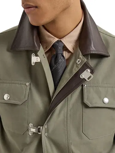 Brunello Cucinelli Men's Slubbed Stripes Silk and Cotton Tie | Thumbnail 2