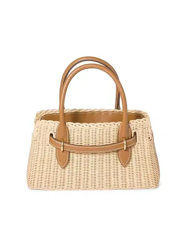 Miu Miu Women's Aventure Wicker and Leather Top Handle Bag - Beige Khaki | Thumbnail 3 Miu Miu Women's Aventure Wicker and Leather Top Handle Bag - Beige Khaki | Thumbnail 3