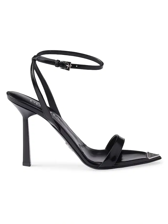 Prada Women's Brushed Leather Sandals - Black