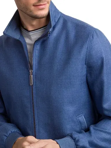 Stefano Ricci Men's Wool and Silk Blend Blouson Jacket - Blue - Size 40 | Thumbnail 5 Stefano Ricci Men's Wool and Silk Blend Blouson Jacket - Blue - Size 40 | Thumbnail 5