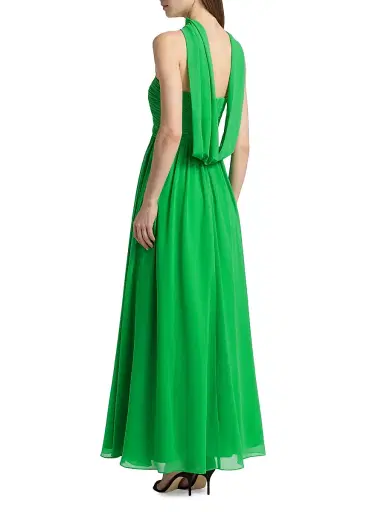 BADGLEY MISCHKA Women's Gathered Strapless Scarf-Neck Gown | Thumbnail 5