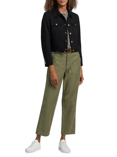 Nili Lotan Women's Earl Cotton Canvas Pants - Olive Fatigue - Size 12 | Thumbnail 2 Nili Lotan Women's Earl Cotton Canvas Pants - Olive Fatigue - Size 12 | Thumbnail 2