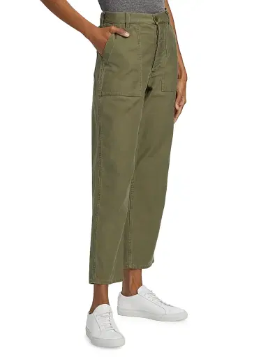 Nili Lotan Women's Earl Cotton Canvas Pants - Olive Fatigue - Size 12 | Thumbnail 4 Nili Lotan Women's Earl Cotton Canvas Pants - Olive Fatigue - Size 12 | Thumbnail 4