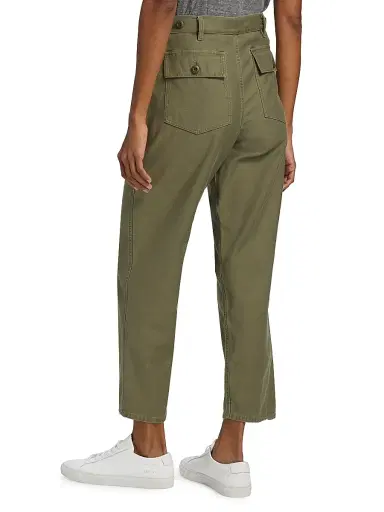 Nili Lotan Women's Earl Cotton Canvas Pants - Olive Fatigue - Size 12 | Thumbnail 5 Nili Lotan Women's Earl Cotton Canvas Pants - Olive Fatigue - Size 12 | Thumbnail 5