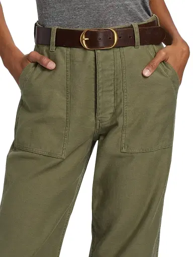 Nili Lotan Women's Earl Cotton Canvas Pants - Olive Fatigue - Size 12 | Thumbnail 6 Nili Lotan Women's Earl Cotton Canvas Pants - Olive Fatigue - Size 12 | Thumbnail 6