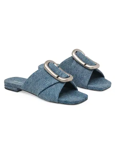 Marc Jacobs Women's Pop J Crisscross Denim Sandals - Medium Wash Indigo | Thumbnail 3
