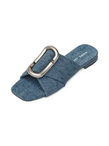 Marc Jacobs Women's Pop J Crisscross Denim Sandals - Medium Wash Indigo | Thumbnail 4