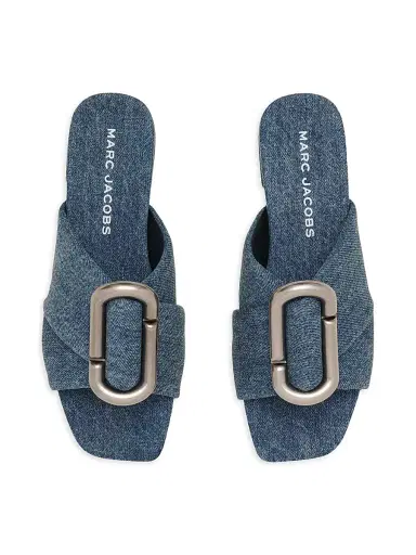 Marc Jacobs Women's Pop J Crisscross Denim Sandals - Medium Wash Indigo | Thumbnail 5