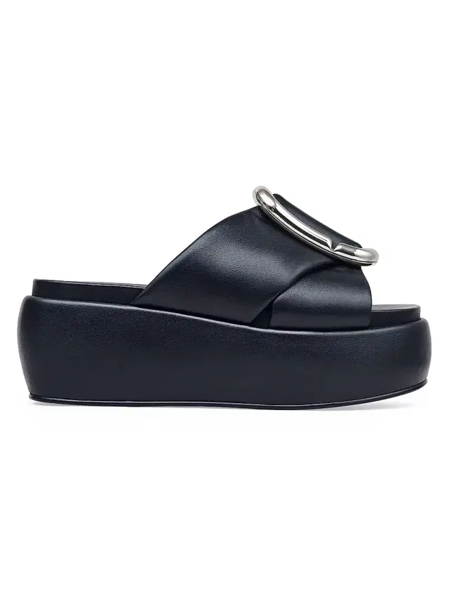 Marc Jacobs Women's Pop J 6MM Leather Platform Sandals - Black