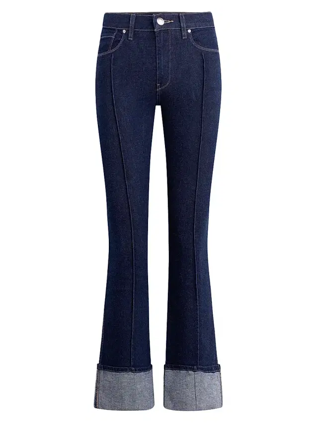 Women's Barbara High-Rise Pintucked Boot Crop Jeans - Rinse