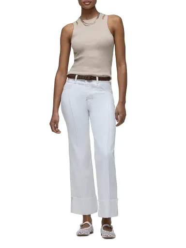 Hudson Jeans Women's Rosie High-Rise Pintucked Wide-Leg Jeans - White - Size 34 | Thumbnail 2