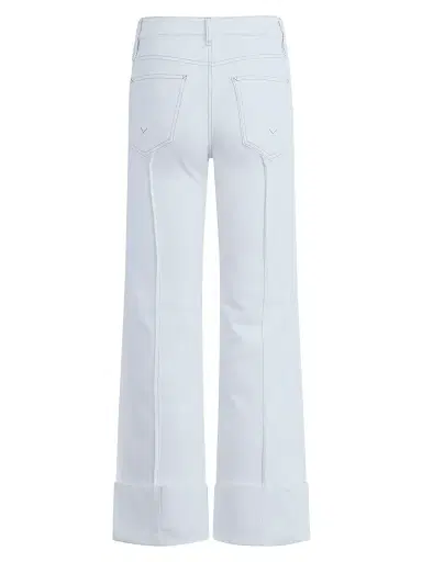 Hudson Jeans Women's Rosie High-Rise Pintucked Wide-Leg Jeans - White - Size 34 | Thumbnail 3