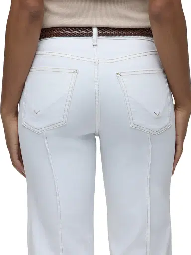 Hudson Jeans Women's Rosie High-Rise Pintucked Wide-Leg Jeans - White - Size 34 | Thumbnail 8