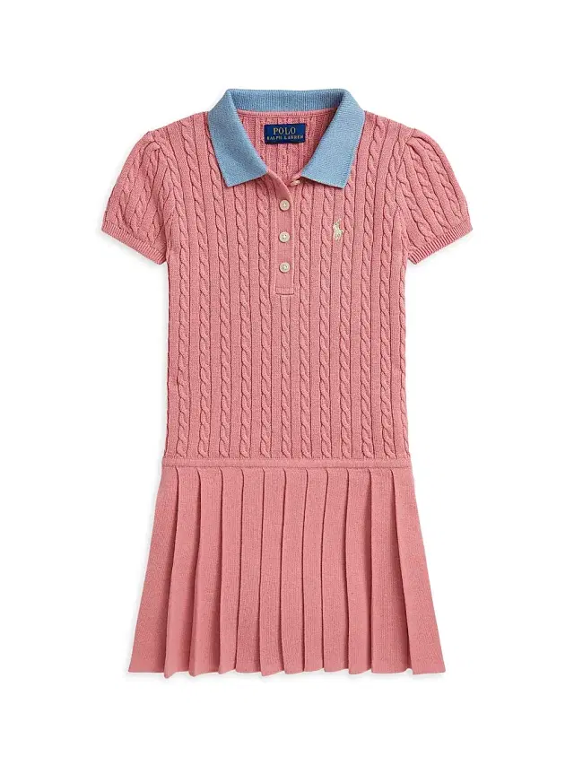 Little Girl's & Girl's Pleated Cotton Sweater Dress - Desert Rose