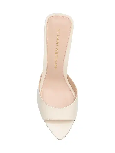 Stuart Weitzman Women's Lexington 85MM Patent Leather Mules - Cream - Size 9.5 | Thumbnail 5 Stuart Weitzman Women's Lexington 85MM Patent Leather Mules - Cream - Size 9.5 | Thumbnail 5