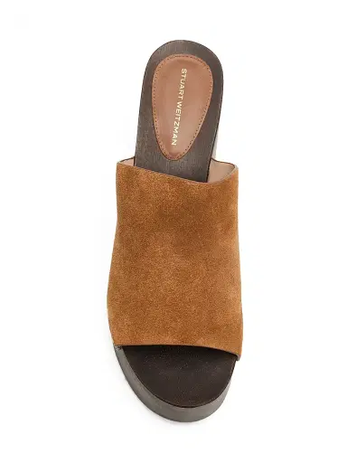 Stuart Weitzman Women's Kate 100MM Studded Suede Clogs - Doe - Size 9.5 | Thumbnail 5