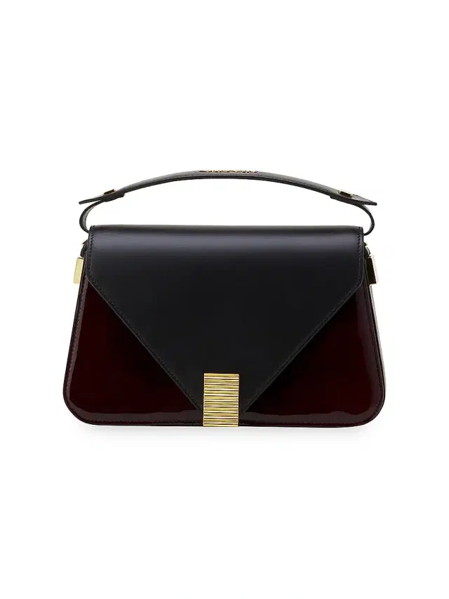 Women's Concerto Arpege Patent Leather Bag - Black Burgundy