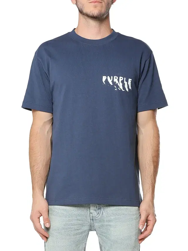 Purple Brand Men's Logo Cotton Jersey T-Shirt - Blue