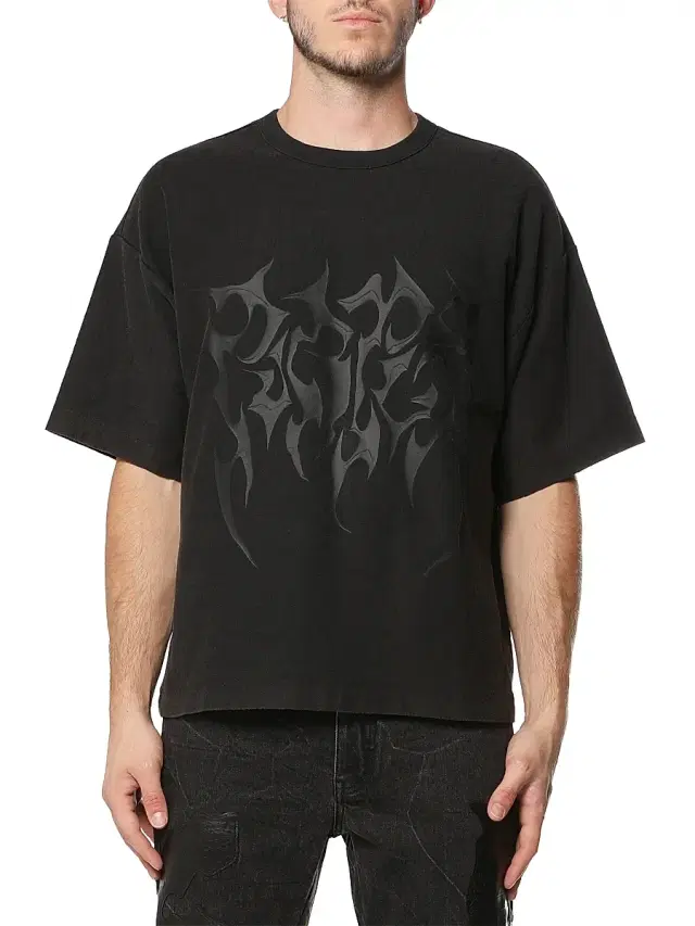 Purple Brand Men's Flame Textured Jersey Crewneck T-Shirt - Black