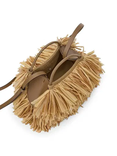 Givenchy Women's Nano Facet Top Handle Bag in Raffia with Fringes - Natural | Thumbnail 5 Givenchy Women's Nano Facet Top Handle Bag in Raffia with Fringes - Natural | Thumbnail 5