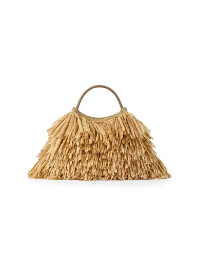 Givenchy Women's Nano Facet Top Handle Bag in Raffia with Fringes - Natural | Thumbnail 1 Givenchy Women's Nano Facet Top Handle Bag in Raffia with Fringes - Natural | Thumbnail 1