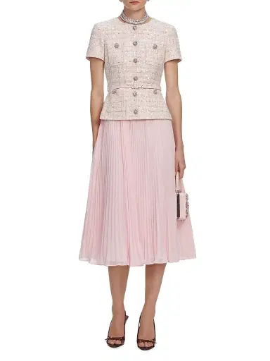 Self-Portrait Women's Sequined Bouclé Tailored Midi-Dress | Thumbnail 2 Self-Portrait Women's Sequined Bouclé Tailored Midi-Dress | Thumbnail 2