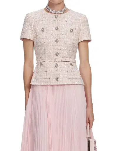 Self-Portrait Women's Sequined Bouclé Tailored Midi-Dress | Thumbnail 5 Self-Portrait Women's Sequined Bouclé Tailored Midi-Dress | Thumbnail 5