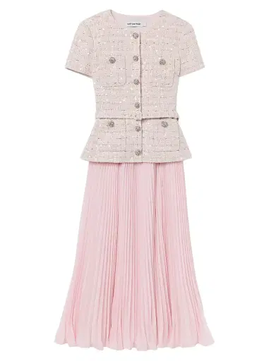 Self-Portrait Women's Sequined Bouclé Tailored Midi-Dress | Thumbnail 1 Self-Portrait Women's Sequined Bouclé Tailored Midi-Dress | Thumbnail 1