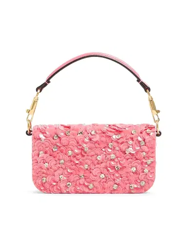 Valentino Garavani Women's Locò Small Embroidered Shoulder Bag - Pink | Thumbnail 4