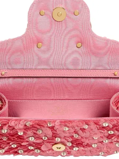 Valentino Garavani Women's Locò Small Embroidered Shoulder Bag - Pink | Thumbnail 5