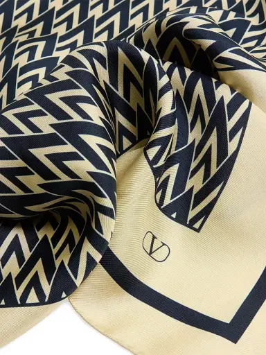 Valentino Garavani Women's Toute La V Silk Scarf - Navy | Thumbnail 3