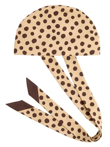 Valentino Garavani Women's Dalmatian Dot and Extra Polka Dot Headband in Cotton and Silk - Beige Chocolate | Thumbnail 1