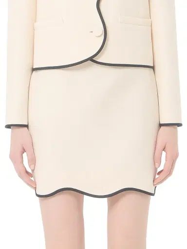Valentino Garavani Women's Mini Skirt in Crepe Couture - Vanilla | Thumbnail 3