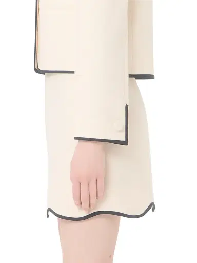 Valentino Garavani Women's Mini Skirt in Crepe Couture - Vanilla | Thumbnail 4