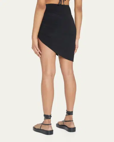 Norma Kamali Side-Drape Asymmetric Mini Skirt | Thumbnail 2