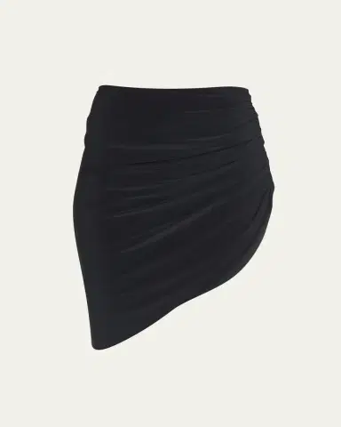 Norma Kamali Side-Drape Asymmetric Mini Skirt | Thumbnail 5