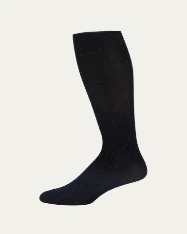 Pantherella Men's Gadsbury Pindot Crew Socks | Thumbnail 2