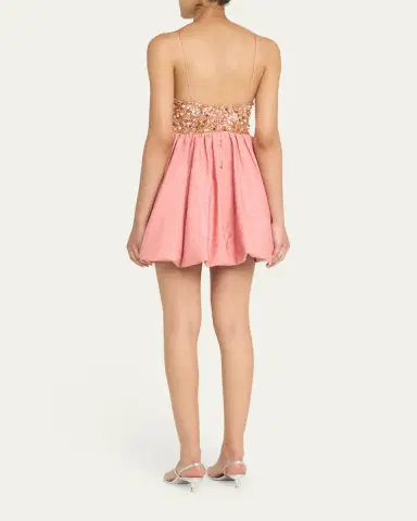 Alice + Olivia Nessa Sequined Empire-Waist Bubble Mini Dress | Thumbnail 3 Alice + Olivia Nessa Sequined Empire-Waist Bubble Mini Dress | Thumbnail 3