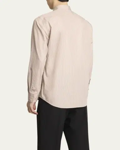 Dries Van Noten Men's Curles Cotton Hairline Stripe Sport Shirt | Thumbnail 3 Dries Van Noten Men's Curles Cotton Hairline Stripe Sport Shirt | Thumbnail 3