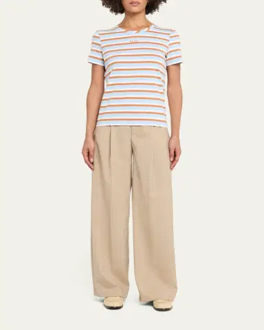 Marni Striped Cotton Short-Sleeve T-Shirt | Thumbnail 2 Marni Striped Cotton Short-Sleeve T-Shirt | Thumbnail 2