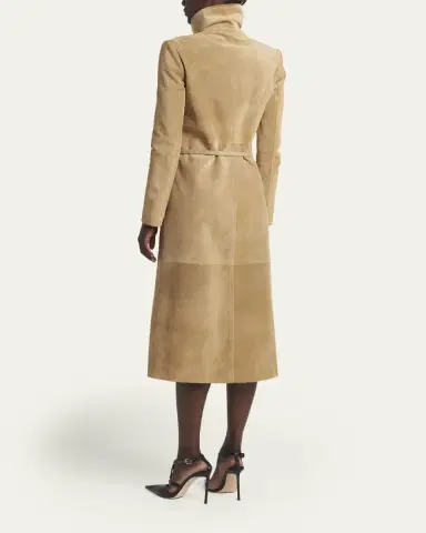 Tom Ford Belted Suede Long Trench Coat | Thumbnail 3
