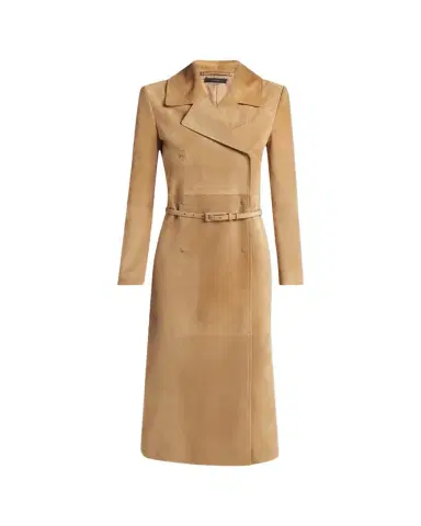 Tom Ford Belted Suede Long Trench Coat | Thumbnail 1