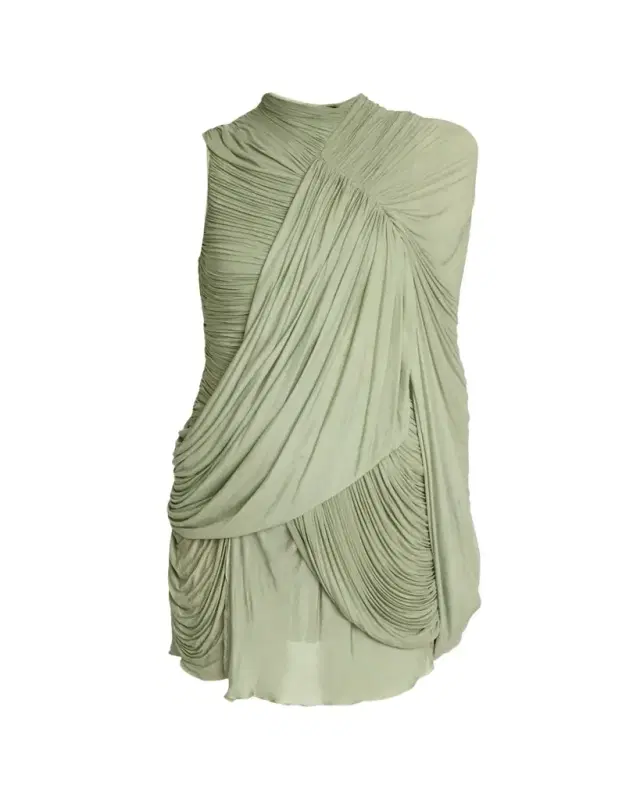 One-Shoulder Draped Mini Dress