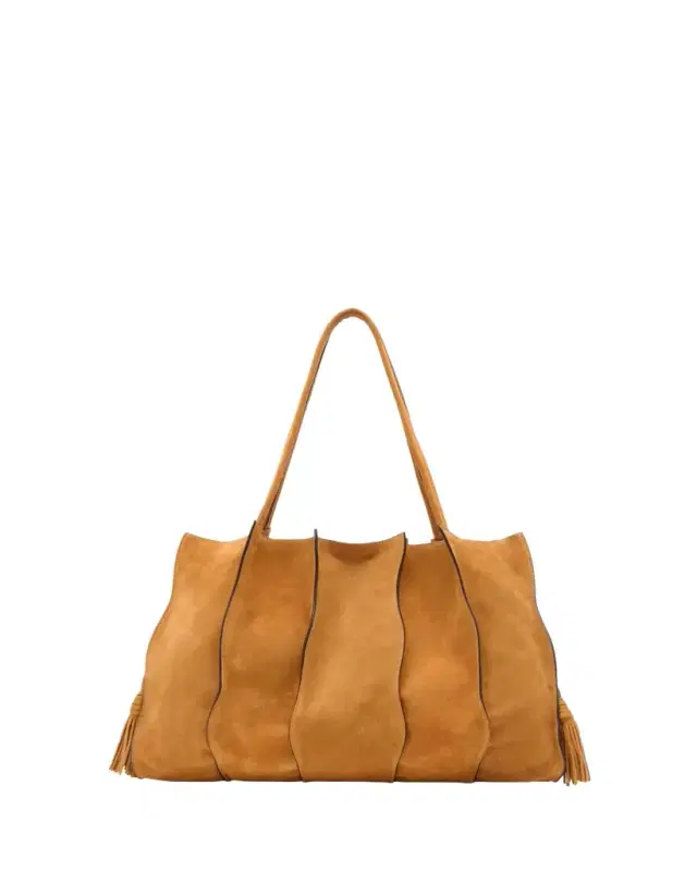 Ulla Johnson Adria Large Wavy Suede Tote Bag