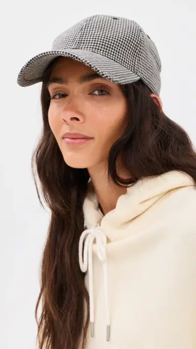 rag & bone Harlow Baseball Cap Black Gingham | Thumbnail 3