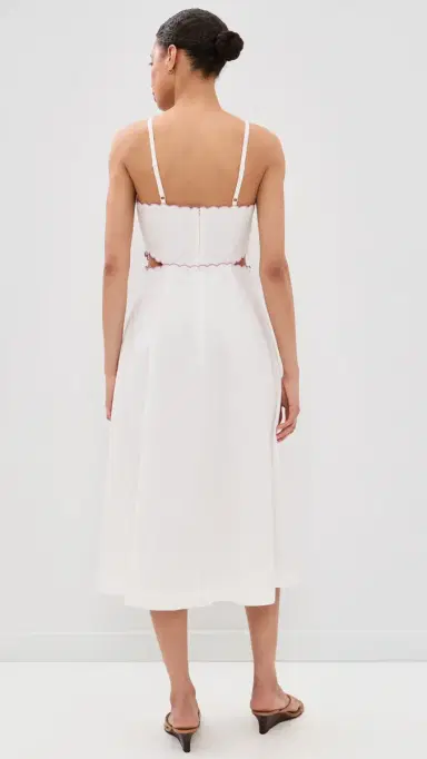 Another Girl Embroidered Handkerchief Detail Dress White | Thumbnail 3