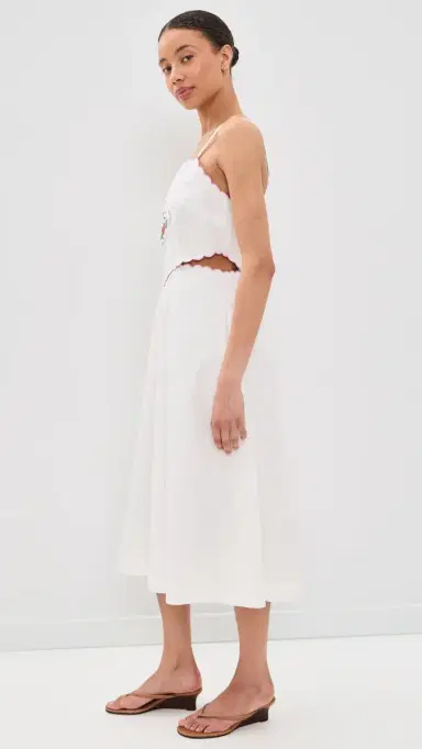 Another Girl Embroidered Handkerchief Detail Dress White | Thumbnail 4